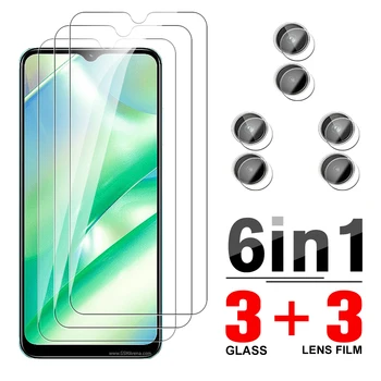 6in1 Защитный стеклянный чехол для Realme C33 6,5 '' Закаленная пленка для RealmI c 33 33c realmec33 Защитная пленка для экрана RMX3624