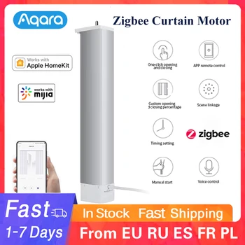  Aqara Smart Zigbee Curtain Motor ZNCLDJ11LM Track Timing Setting Setting Для Xiaomi Автоматический рельсовый пульт дистанционного управления Voice Homekit Home