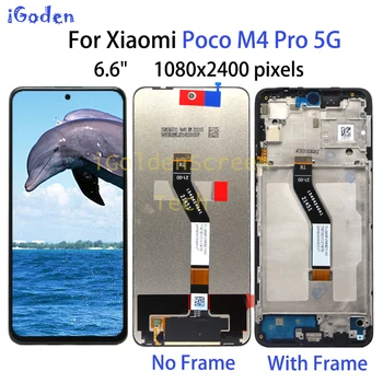  Оригинал для Xiaomi Poco M4 Pro 5G ЖК-дисплей Сенсорный экран Стеклянная панель Дигитайзер в сборе Датчик с рамой Мобильная Pantalla