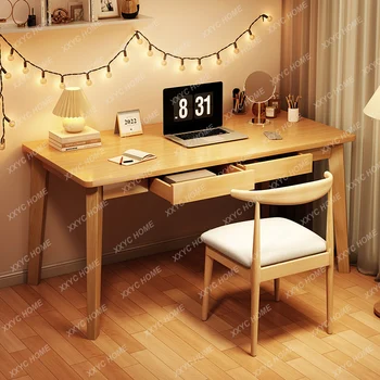  Рабочий стол Настольный офисный стол Стол на ножках из массива дерева Стол Компьютерный стол для небольшой спальни