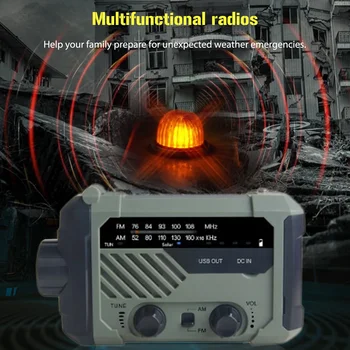  Солнечная энергия Ручная кривошип Радио Портативная аварийная радио Лампа для чтения Фонарик SOS Alert для кемпинга на открытом воздухе
