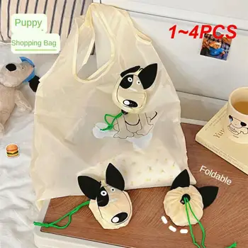  1 ~ 4 шт. Мультяшный щенок Креативная складная сумка для покупок Полупрозрачная портативная экологическая сумка большой емкости многоразовый домашний