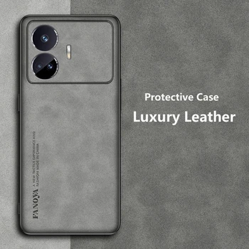  Для Realme GT Neo 5 SE Чехол Роскошный PU кожа Задняя крышка телефона для Realmi GT Neo 5SE Силиконовый защитный бампер Стильный Funda
