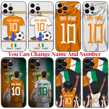  Изготовленный на заказ чехол для футбольного джерси Кот-д'Ивуара для iPhone 15 14 Pro Max 13 12 11 Mini X XS XR 7 8 6S Plus SE