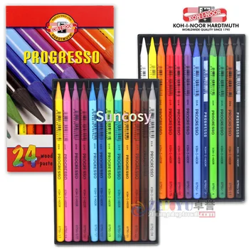  Koh-I-Noor Progresso Бесдревесный цветной карандаш,Цветной карандаш 12/24,Маслянистый рисунок Lapis de Cor Penci, Plombo De Cores Карандаш для взрослых