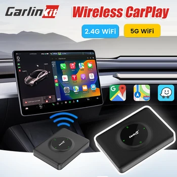  Carlinkit T2C Carplay Wireless Box WiFi Bluetooth-адаптер для модели Tesla. 2,4 Гбит/с + 5 ГГц OTA Онлайн-обновление Apple CarPlay Dongle