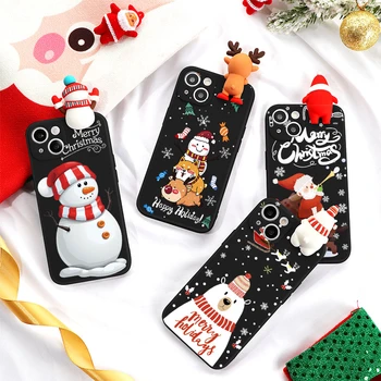  Счастливого Рождества Мультяшный 3D Кукольный Чехол Для Xiaomi Redmi 10C 9C Note 10 9 9s 8 8T 7 5 Mi 12 11 11T 10 9 Lite NE Pro Poco M4 Fundas