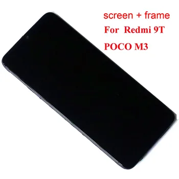  Новый сенсорный ЖК-экран для POCO M3 Redmi 9T с рамкой и внешним стеклом Gorilla пятого поколения