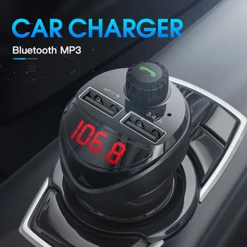  10 Вт Автомобильное зарядное устройство FM Передатчик Bluetooth Авто Аудио MP3 Плеер TF Card Автомобильный комплект 3,4 A Двойное USB Автомобильное зарядное устройство для телефона для Xiaomi