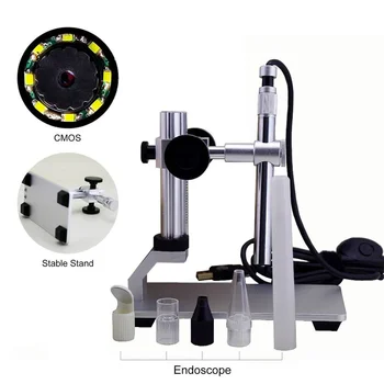  Andonstar Цифровой микроскоп 500x 8LED USB Микроскоп Видеокамера Лупа HD Электронная микроскопия Модуль WIFI Металлическое основание Подставка