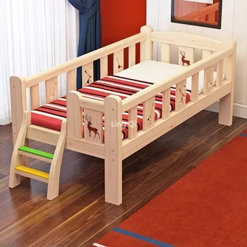  Классический американский стиль Детские кровати Мальчик Девочки Защитные ограждения Кровать для малышей Настраиваемая детская мебель из массива
