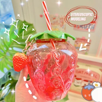  Весенняя клубника соломинка бутылка для воды ананас портативный пластиковый стаканчик для весенней свадьбы душ день рождения декор рабочего стола