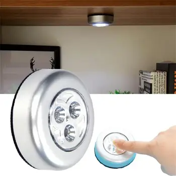  Mini LED Сенсорный Управление Ночник Шкаф Шкаф Спальня Лестница Кухня Беспроводной светодиодный шкаф Светильник Батарея Шкаф Настенный светильник