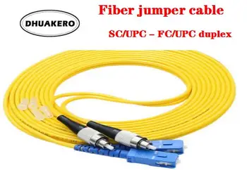  бесплатная доставка AB403 5 шт./лот SC / UPC-FC / UPC SM 3 мм Волоконно-оптический соединительный кабель Одномодовый дуплексный удлинитель Патч-корд