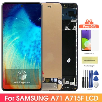  Super Amoled Экран для Samsung Galaxy A71 ЖК-дисплей Цифровой сенсорный экран с рамкой для Samsung A71 A715 A715F Замена