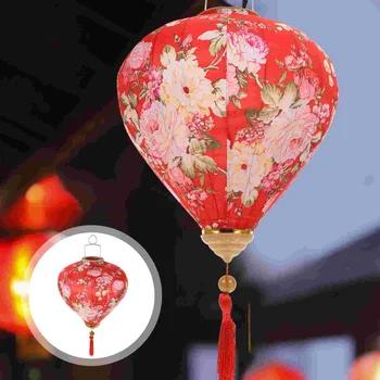  Овальные шелковые фонарики Восточный Китайский Японский Висячие Бумажные Фонарики Цветочный Праздничный Светильник Фэншуй Кулон Вьетнамский