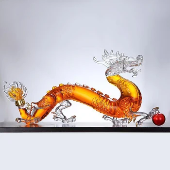  Китайский зодиак Дракон в форме бессвинцового стеклянного графина для виски Ликер Шотландский Бурбон 1000 мл