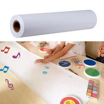  Белый рулон бумаги для рукоделия, рулон бумаги для мольберта для детей, настенная подарочная оберточная бумага 45 см x 10 м
