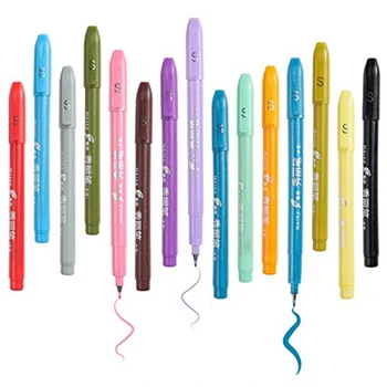  15Piece Sign Brush Pens Набор ручек для журналов на водной основе Разные цвета Ручки с наконечником кисти