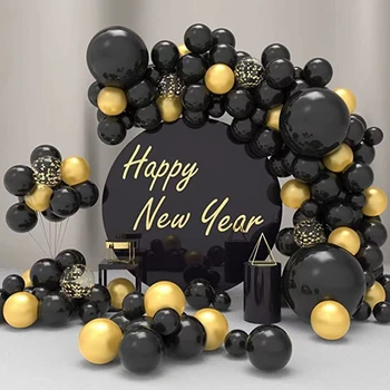  Черно-золотой венок из воздушных шаров арочный воздушный шар день рождения детский душ с новым годом выпускной годовщина украшение вечеринки