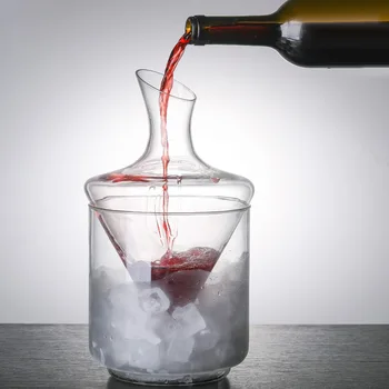  Графин Стеклянная бутылка для вина Быстрое ведро со льдом Домашнее чистое косое рот ручной работы