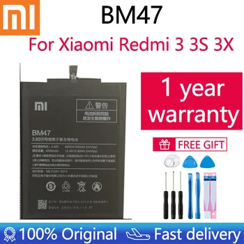  2021 Новый 100% оригинальный аккумулятор BM47 полной емкости 4000 мАч для Xiaomi Redmi 3 3S 3X Xiao mi Hongmi Redmi 4x Сменные батареи