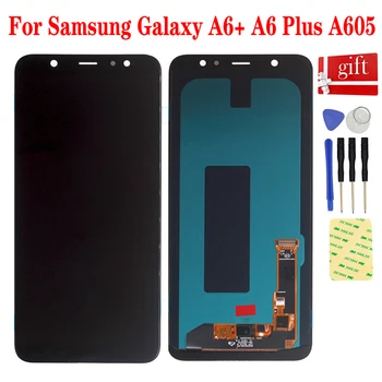  ЖК-дисплей для Samsung Galaxy A6 + A6 Plus A605 SM-A605F A605FN A605G A605GN ЖК-дисплей Сенсорная панель дигитайзера в сборе