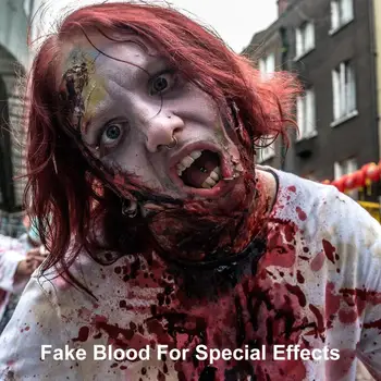  Макияж лица с искусственной кровью Хэллоуин Плазма Реалистичный моющийся Хэллоуин Искусственная кровь для косплея Эффекты раны 50 г Плазменный макияж