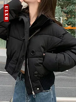  ULXH Элегантные парки для женщин Осень-зима 2023 Новая мода Утолщенные теплые куртки Женские повседневные пальто Fairycore Oversize