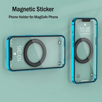  Магнитная наклейка Подставка Подставка Телефон Держатель для iPhone 15 14 13 12 Pro Max Магнитное металлическое кольцо для Magsafe Зарядное устройство Паста на плоской поверхности