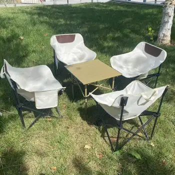  Индивидуальный уличный стул Бежевый алюминиевый стул для рыбалки Лунный стул для кемпинга