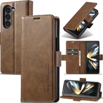  EUCAGR Модный магнитный кошелек PU кожаный чехол для Samsung Galaxy Z Fold 3 4 5 Card Solt Holder Карманный чехол для Galaxy Z Fold5