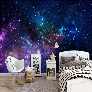   Звезда Ночь Плакат Холст Искусство 3D Гостиная Спальня Пользовательские самоклеящиеся обои Фреска