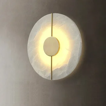   Современный креативный мраморный настенный светильник Золотой фон Декоративный свет для гостиной Спальня Домашнее освещение Новый