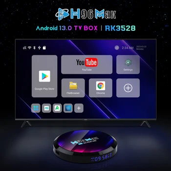  10 шт. H96 MAX RK3528 Android 13 ТВ-бокс Rockchip 3528 Поддержка четырех ядер 8K Wifi6 BT5.0 100M 2G 16G 4G 32G 64G