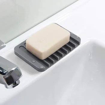  Силиконовая мыльница Портативная сушилка для мыла Кухня Самодренирующийся держатель губки Мыльница Лоток для хранения Принадлежности для ванной комнаты