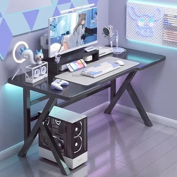  Современная искусственная доска Компьютерный стол Офисная мебель Спальня Игровой стол Простая личность Бытовой белый геймер Компьютерный стол