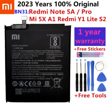  Оригинальный аккумулятор Xiaomi BN31 3080 мАч для Xiaomi Mi 5X Mi5X \ Redmi Note 5A 5A Pro Батарея Аккумулятор Аккумулятор Смартфон