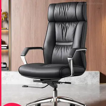  Кожаный стул Boss Офисный стул Big Class Бизнес Удобный сидячий юрист Вращающееся кресло Домашнее компьютерное кресло
