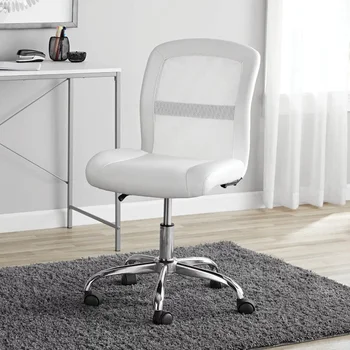  Опора Средняя спинка, Офисное кресло из виниловой сетки, Белый офисный стул Кресло с откидной спинкой Офисная мебель