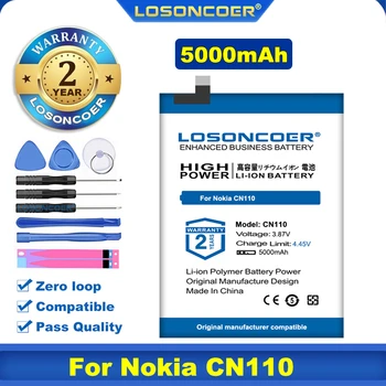  100% оригинальный аккумулятор LOSONCOER 5000 мАч CN110 для аккумуляторов мобильных телефонов Nokia CN110 1ICP5/65/78 X20 / X10