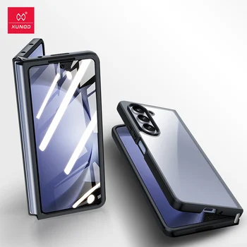  Для Samsung Galaxy Z Fold 5 Чехол XUNDD Прозрачный чехол для телефона Складной противоударный защитный чехол Прозрачные чехлы для Z Fold5