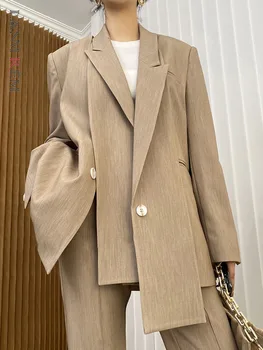  [LANMREM] Высококачественные дизайнерские повседневные пиджаки в стиле пэчворк для женщин 2024 весна Новые элегантные женские куртки Модная одежда Топы
