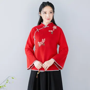  Зимняя осенняя куртка для женщин 2018 Китайский стиль без рукавов женские дамы элегантная одежда кимоно куртка женская 2018 AA4329