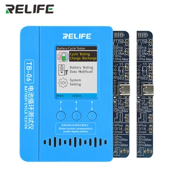  RELIFE TB-06 Battery Cycle Tester Dual Battery Data Read Write Repair Tool Для iPhone 11 13 Pro Max