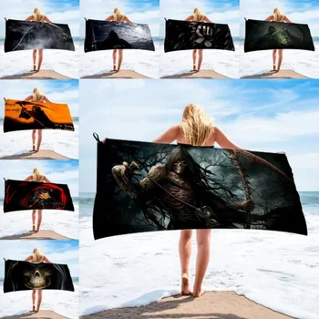  Grim Reaper Быстросохнущее банное полотенце из микрофибры пляжное полотенце женское шелковое длинное юбка с принтом в бикини, покрытое солнцезащитным одеялом