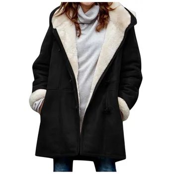  Plus Свободное женское пальто Размерная льняная футболка Блузка Нестандартная повседневная женская куртка-пальто Женская флисовая женская теплая куртка