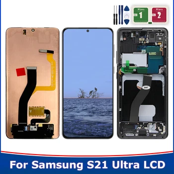  6.8'' для Samsung Galaxy S21 Ultra 5G LCD G998F G998F/DS G998B Дисплей Сенсорный экран Дигитайзер для Samsung s21 Ultra Screen