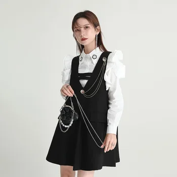  2023 осенний дизайн sense suit платье свободный и тонкий нерегулярный ретро-юбка A-силуэта в стиле ретро