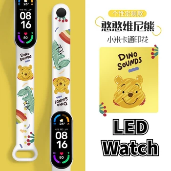  Дисней Винни-Пух детские часы мультфильм Базз Лайтер Стежок LED водонепроницаемые электронные часы подарок на день рождения